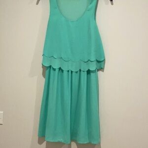 Mint Green Scalloped Dress